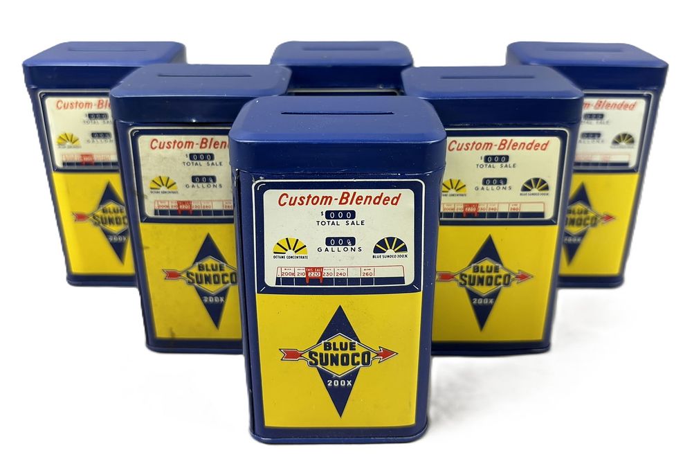 Lot 276: Lot 6 1950s Sunoco Service Station Metal Coin Banks