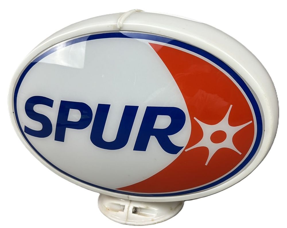 Lot 289: Spur 16" Original 1960s Gas Pump Globe