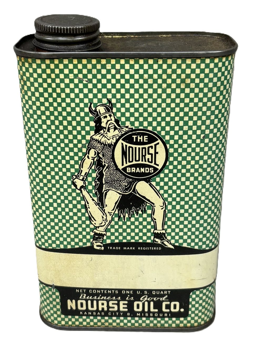 Lot 295: Nourse Oil Company Metal Quart Motor Oil Can Kansas City Missouri