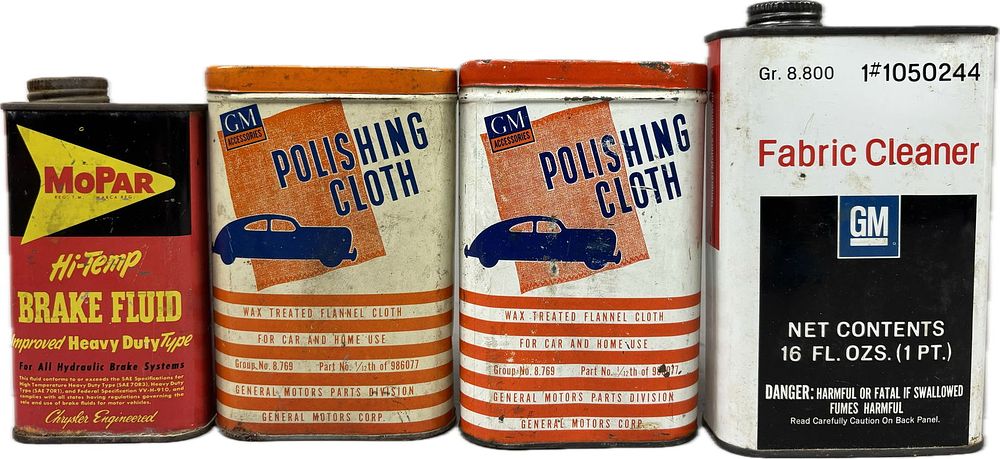 Lot 362: Mopar & General Motors Lot 4 Brake Fluid Polishing Cloth & Fabric Cleaner