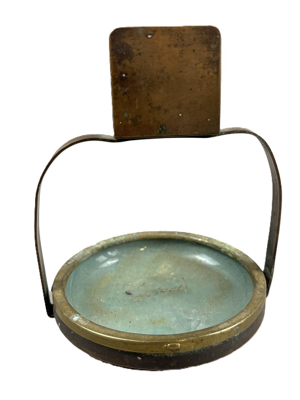 Lot 156: Antique Copper Arts & Crafts Green Porcelain Ashtray