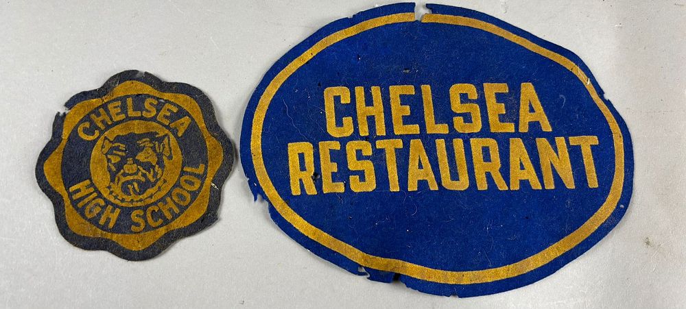 Lot 172: Pair Chelsea High School & Restaurant Michigan 30s-40s Patches