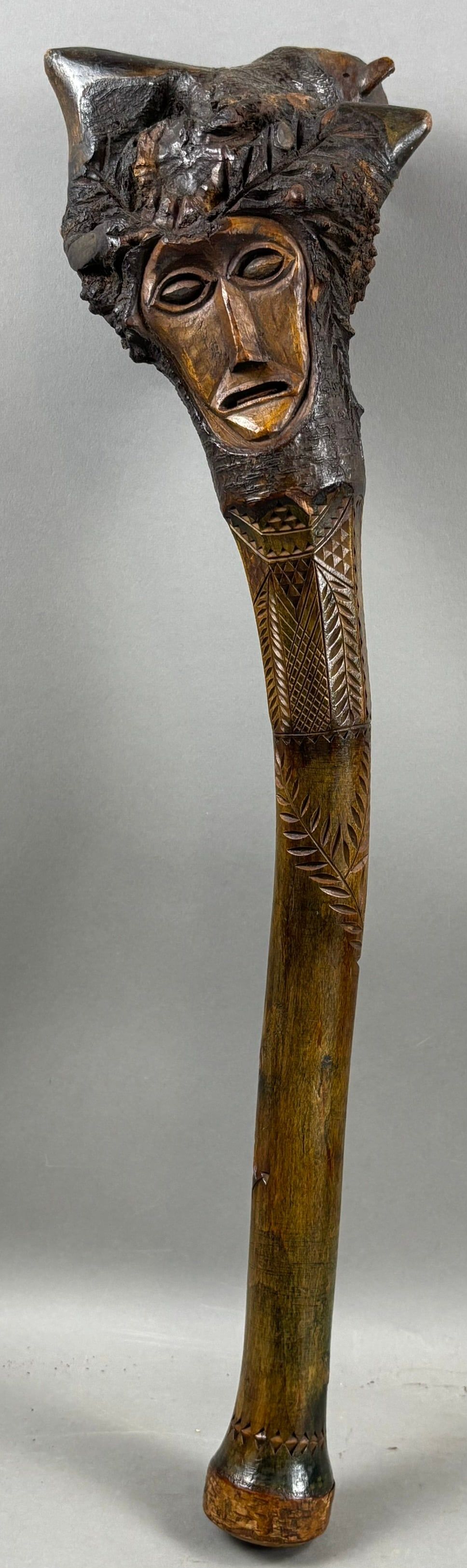 Lot 177: Rare Early 1900s 24" Penobscot Native American Root Club Ceremonial War Weapon