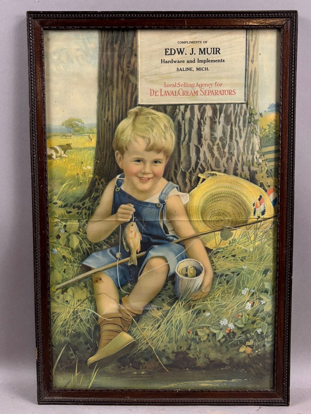 Lot 182: Edw J Muir Hardware & Implements DeLaval Cream Separators Advertising Poster