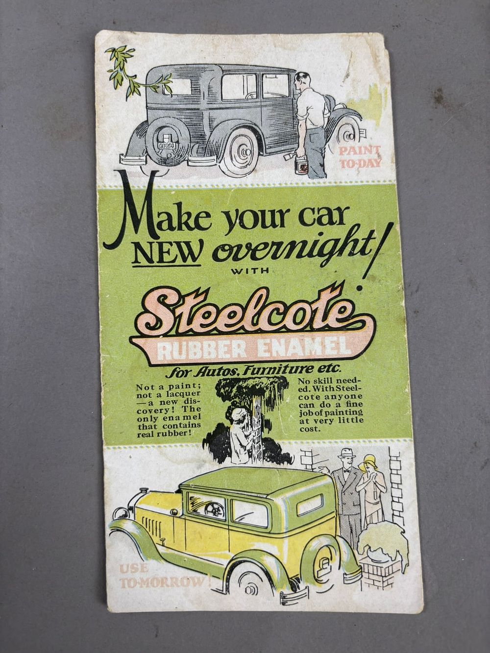 Lot 190: Steelcote Rubber Enamel Paint To-Day Use To-Morrow Advertising Pamphlet