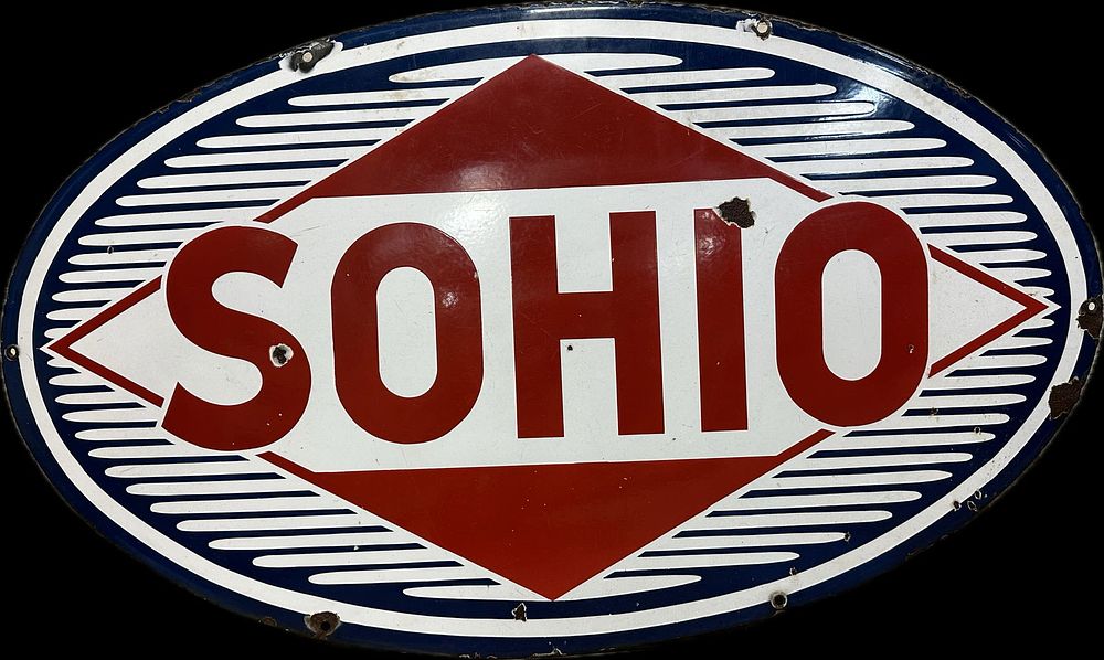 Lot 260B: Sohio Standard Oil SSP 45" Oval Porcelain