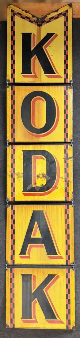 Lot 275D: KODAK 5 Piece Early 1900s DSP Porcelain Hanging Advertising Sign