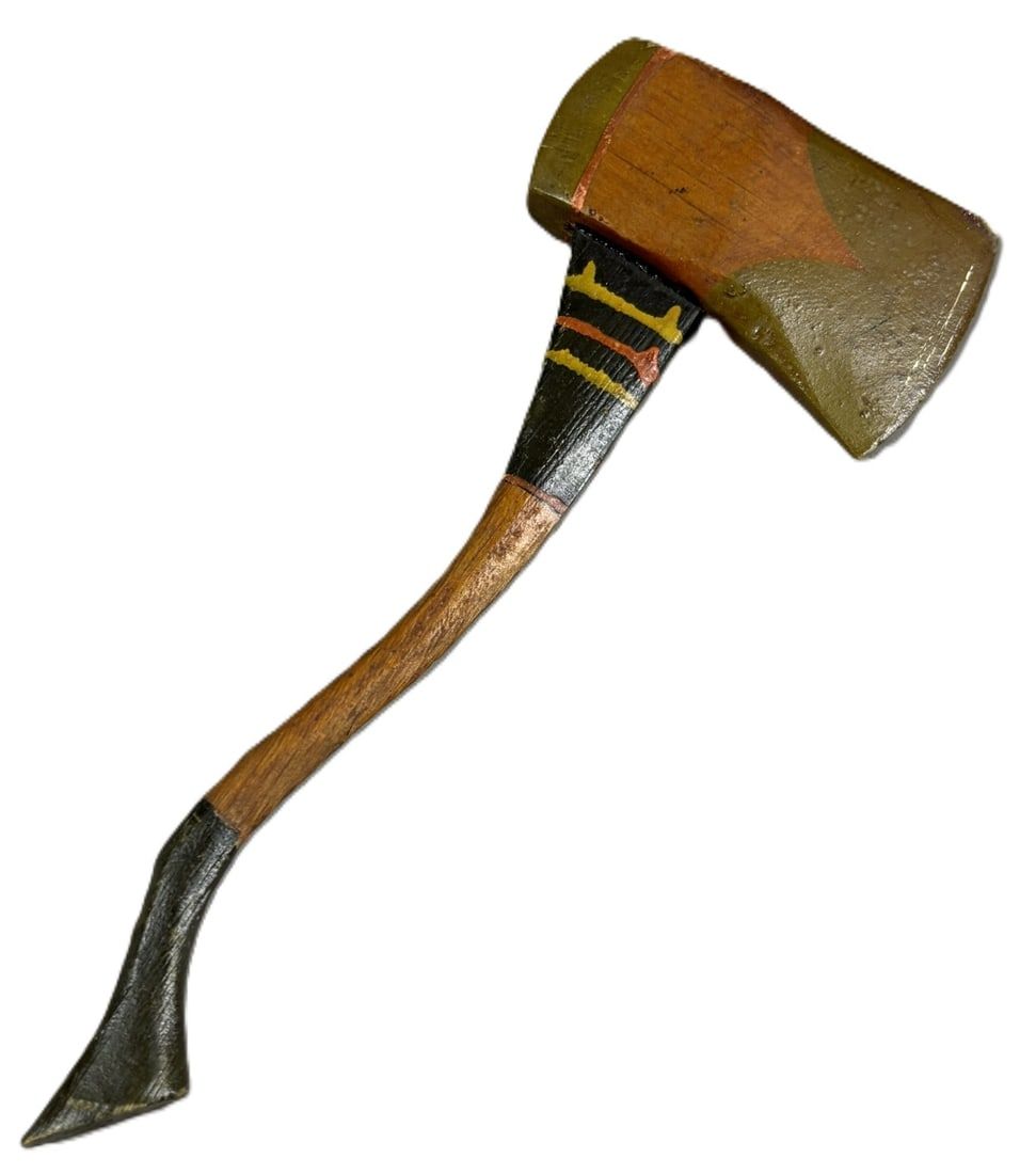 Lot 266: Antique Hand Painted Original Early 1900s 7.5" Native American Trades Axe