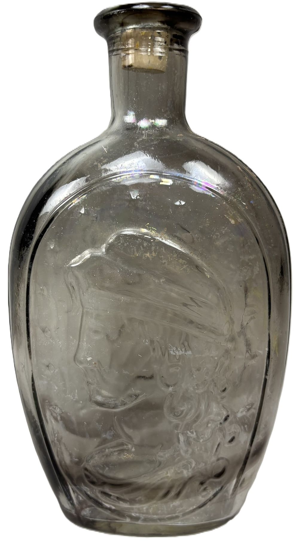 Lot 277: Purple Amethyst Lady Liberty & Eagle Whiskey Bottle