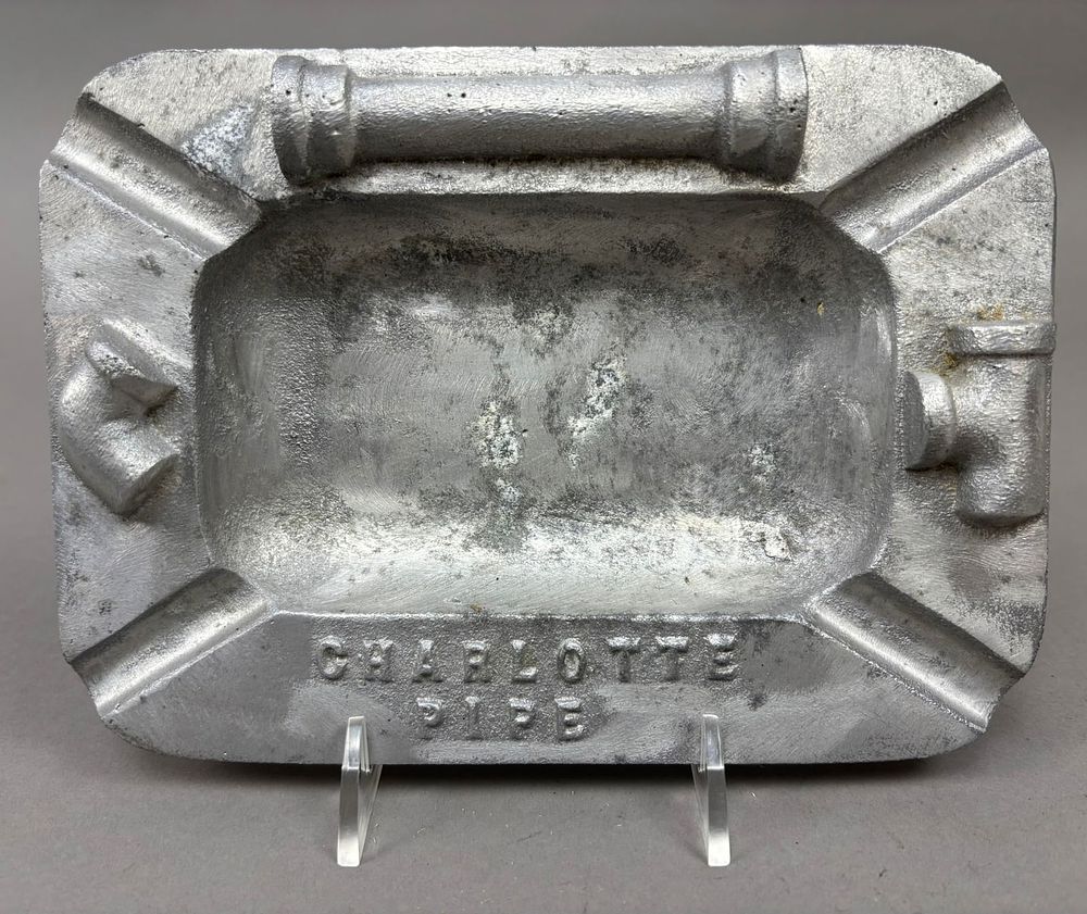Lot 296: Charlotte Pipe Cast Aluminum 1930s Advertising Embossed Ashtray