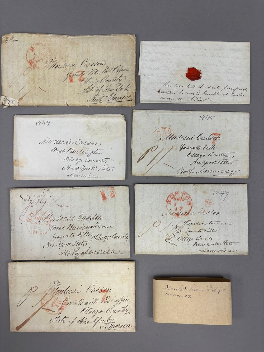 Lot 300G: 1846-47-48 Lot 7 Family Letters England to America Addison New York