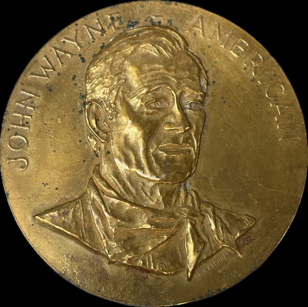 Lot 313: John Wayne American Commemorative 3" Solid Brass Coin Medallion