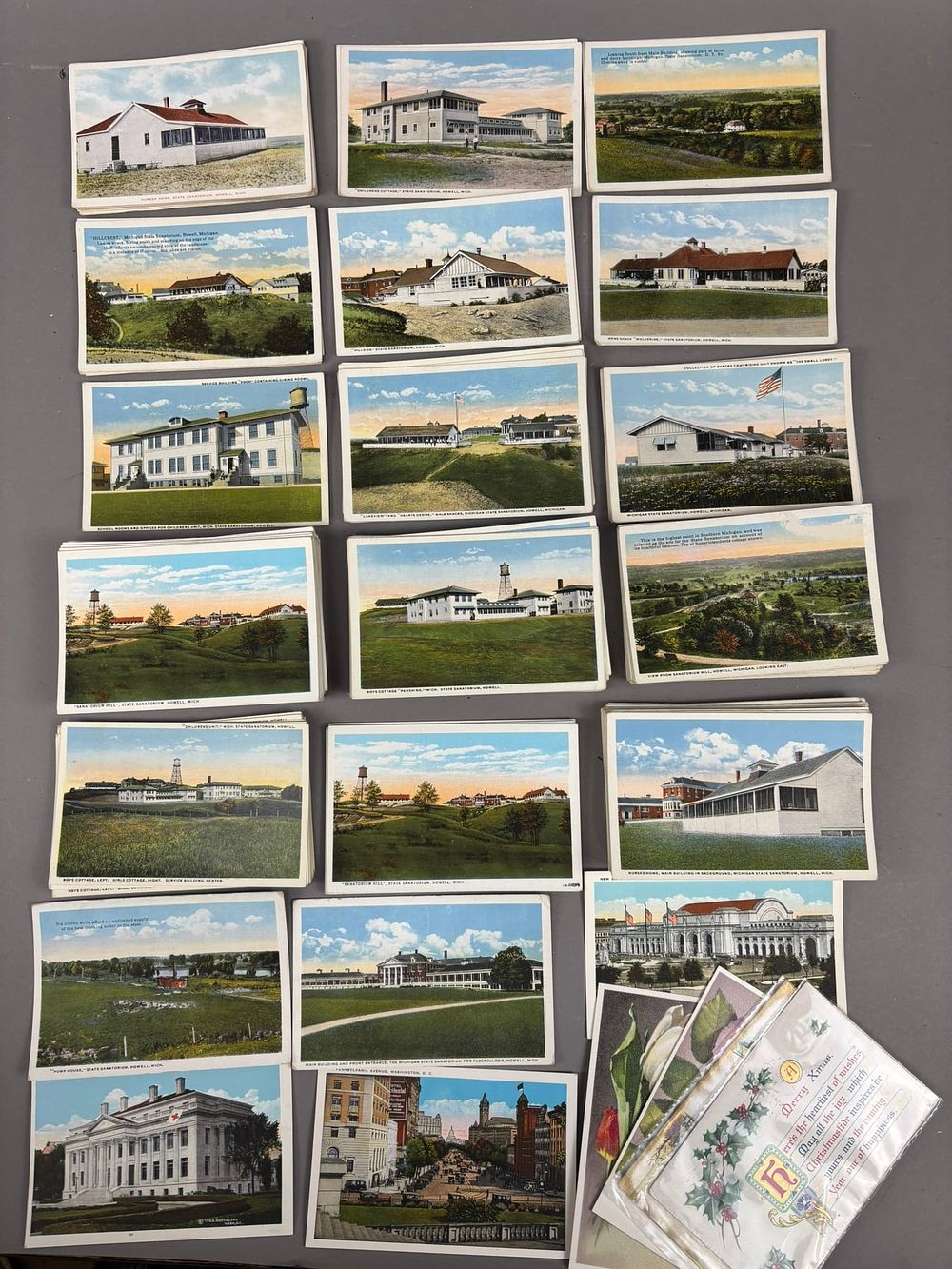 Lot 319: Lot 307 Michigan State Sanatorium Howell Michigan Original Postcards