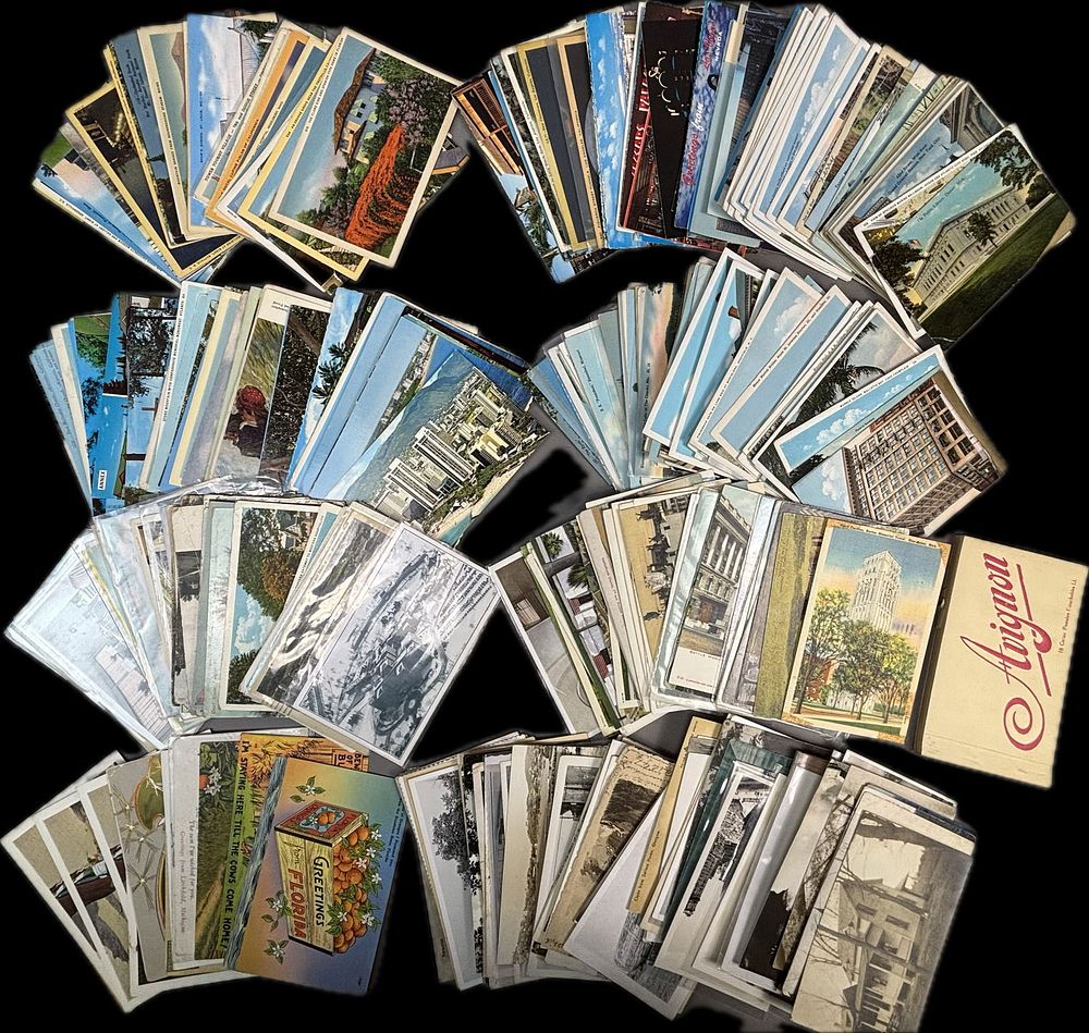 Lot 328: Antique Lot 358 Original Postcards RPPCs Famous Cities