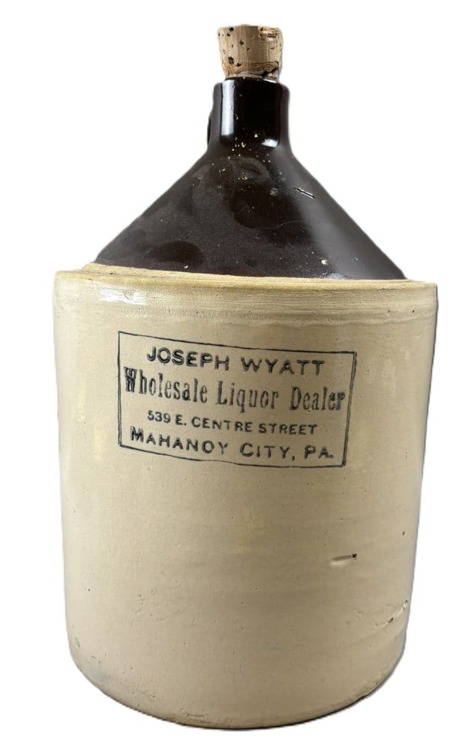 Lot 372: Joseph Wyatt Wholesale Liquor Dealer Mahanoy City PA 1 Gallon Jug