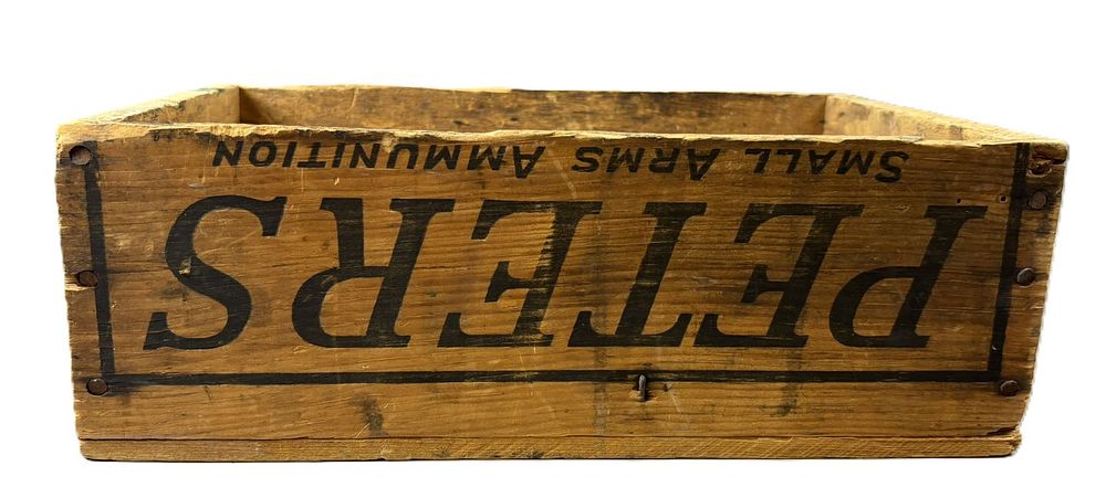 Lot 384: Early Peters 16GA Wooden Ammunition Ammo Box