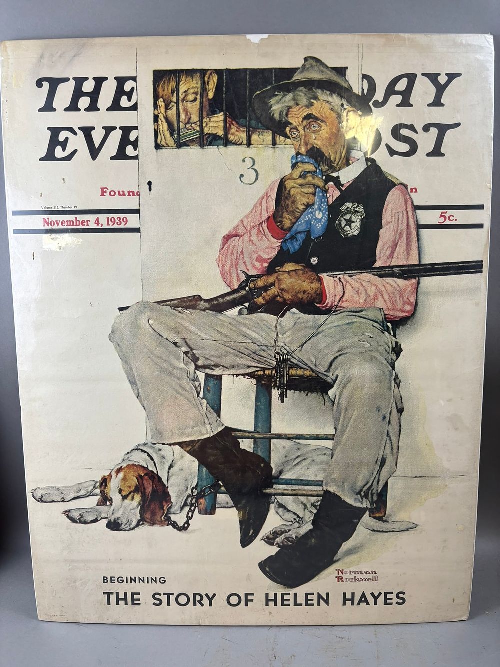 Lot 392: The Saturday Evening Post Norman Rockwell Nov 4 1939 Paper Poster