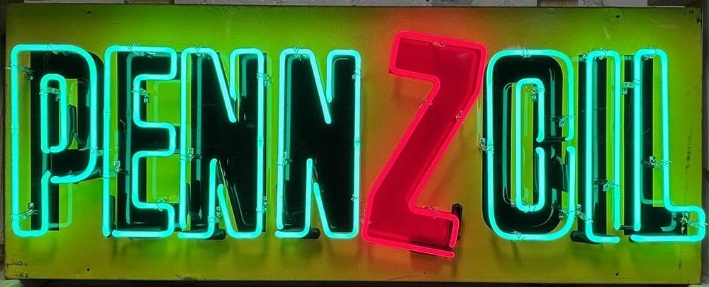 Lot 302B: Pennzoil "Z" 1960s Painted Metal Advertising Neon Sign