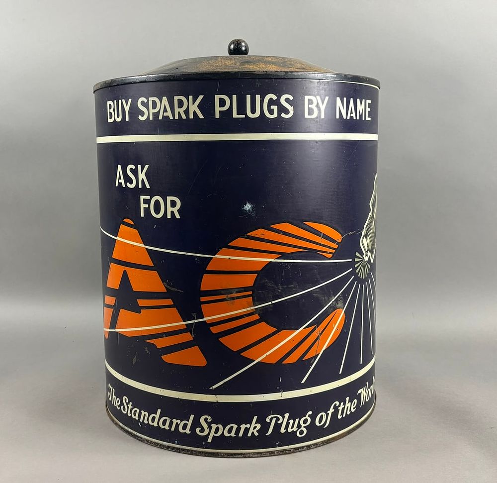 Lot 319D: AC Spark Plug Rotating Counter Top Store Display Cabinet