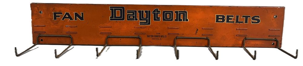Lot 321B: Original Dayton Fan Belts Metal Advertising Store Display Sign