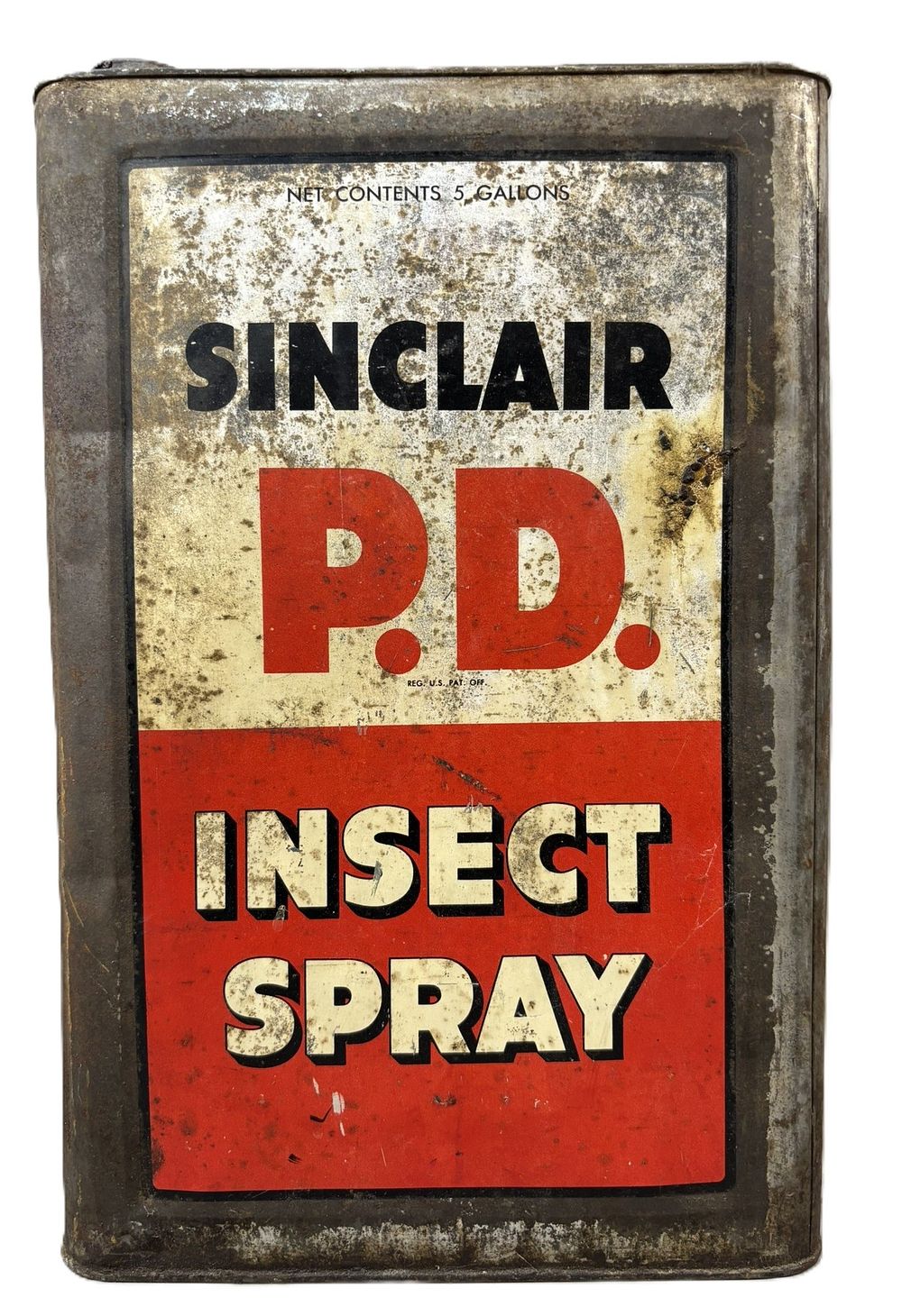 Lot 154: Sinclair P.D. Insect Spray 5 Gallon Metal Square Can Ca. 1920s
