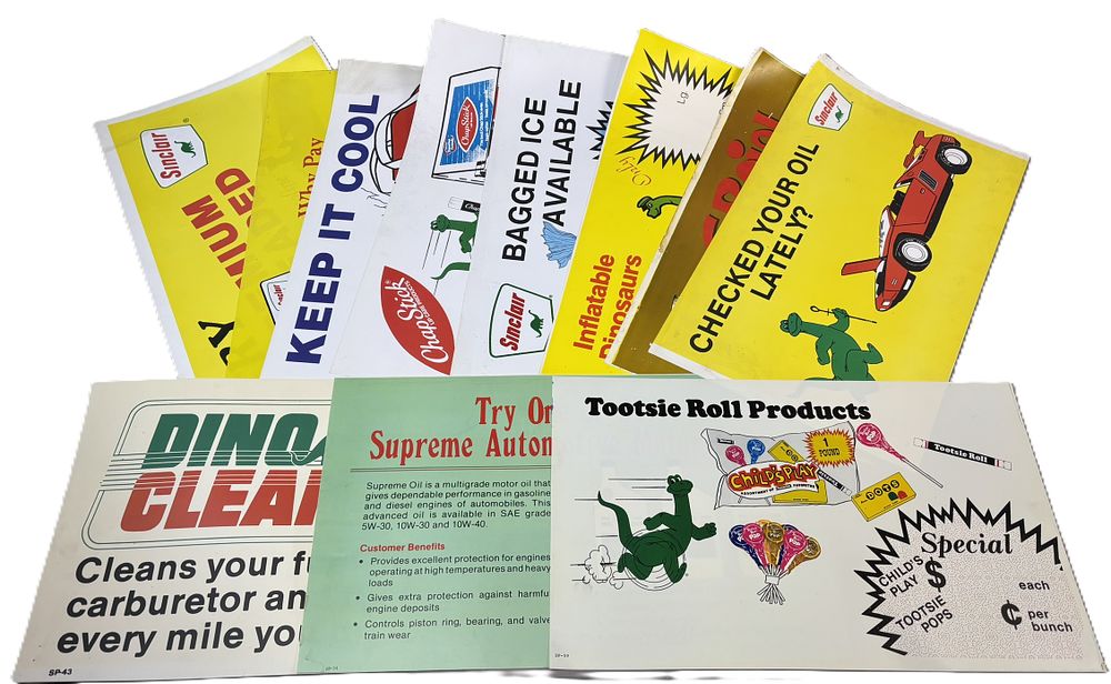 Lot 180: Lot 11 1960s-70s Sinclair Gasoline Cardboard Advertising Signs