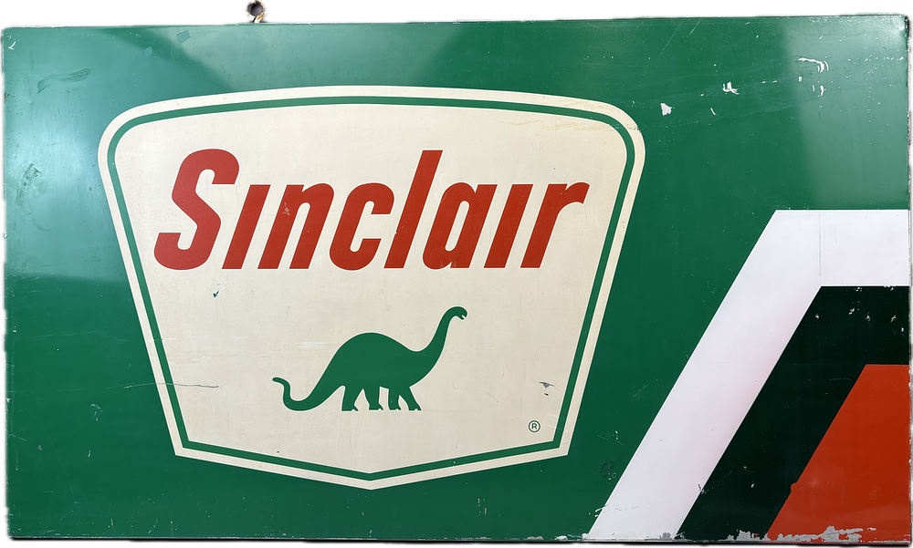 Lot 188: Sinclair 1960s Triple Check Transitional Metal Advertising Sign