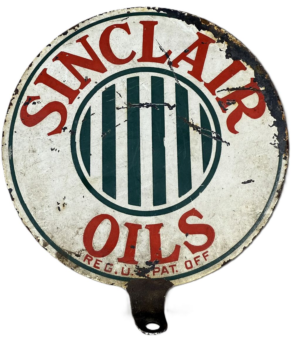 Lot 200: Sinclair Oils 1920s DST Painted Metal Lubester Paddle Sign