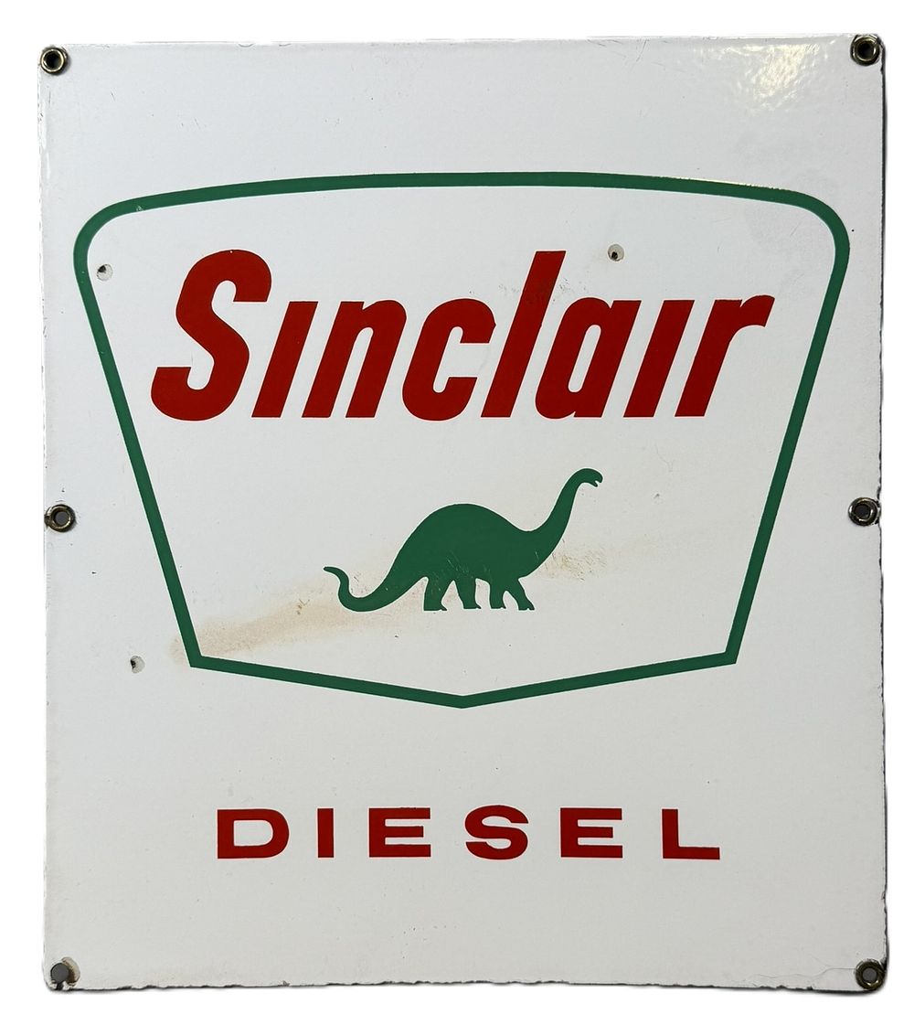 Lot 215: Sinclair Diesel SSP Porcelain Pump Plate Advertising Sign