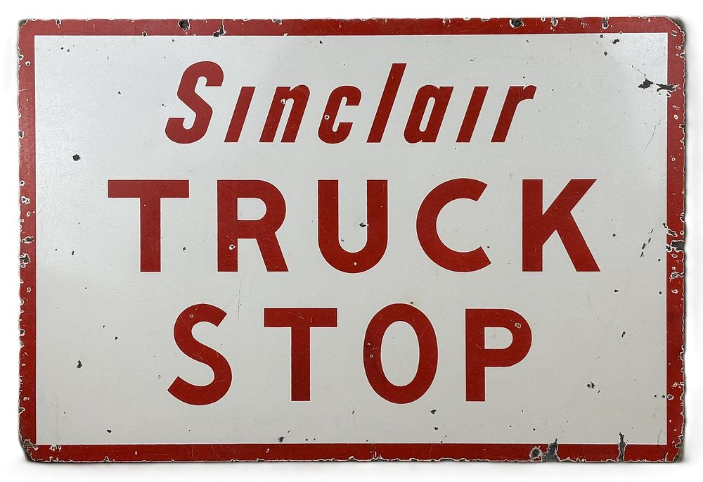 Lot 237: Sinclair Truck Stop DSP Porcelain Hanging Dealer Advertising Sign
