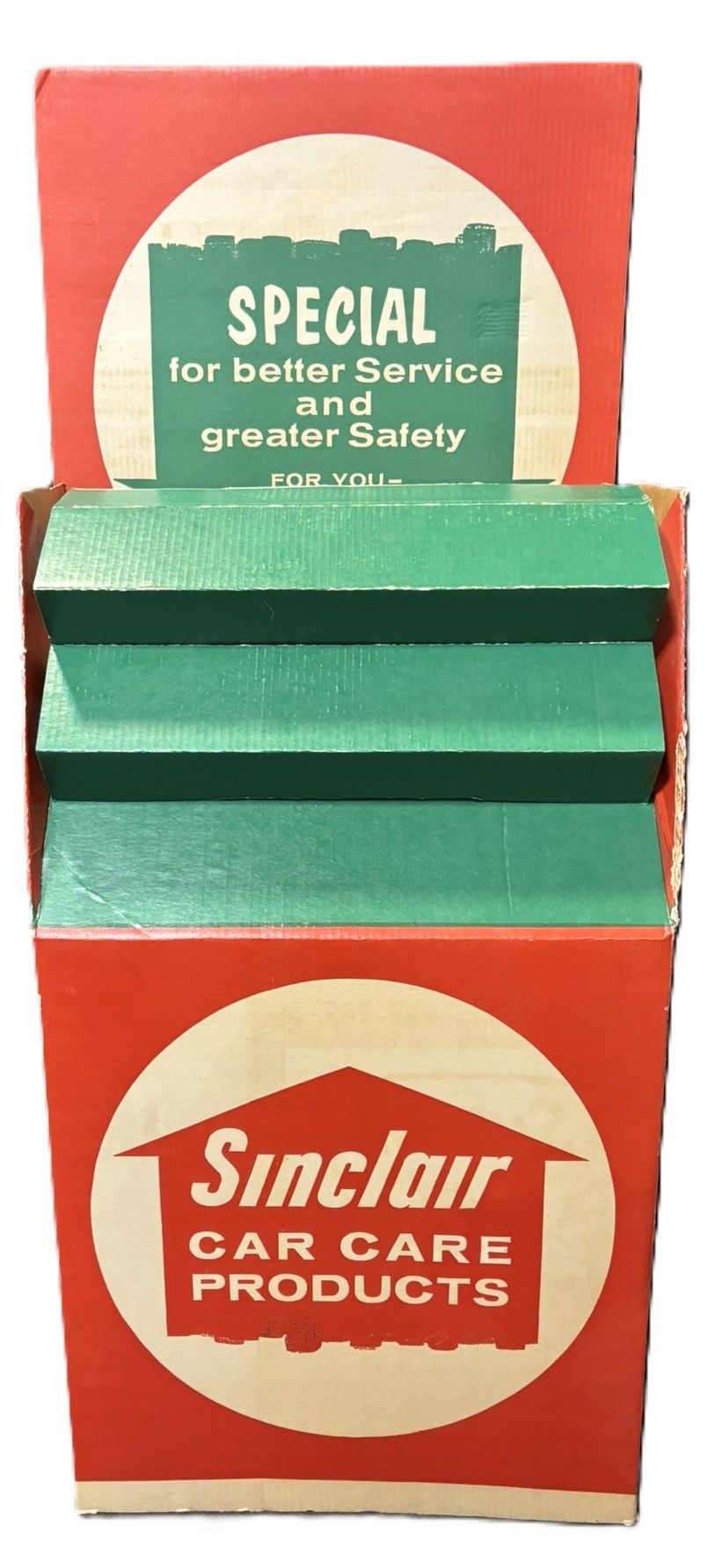 Lot 298k: Sinclair Car Care Products Original Cardboard Advertising Can Display