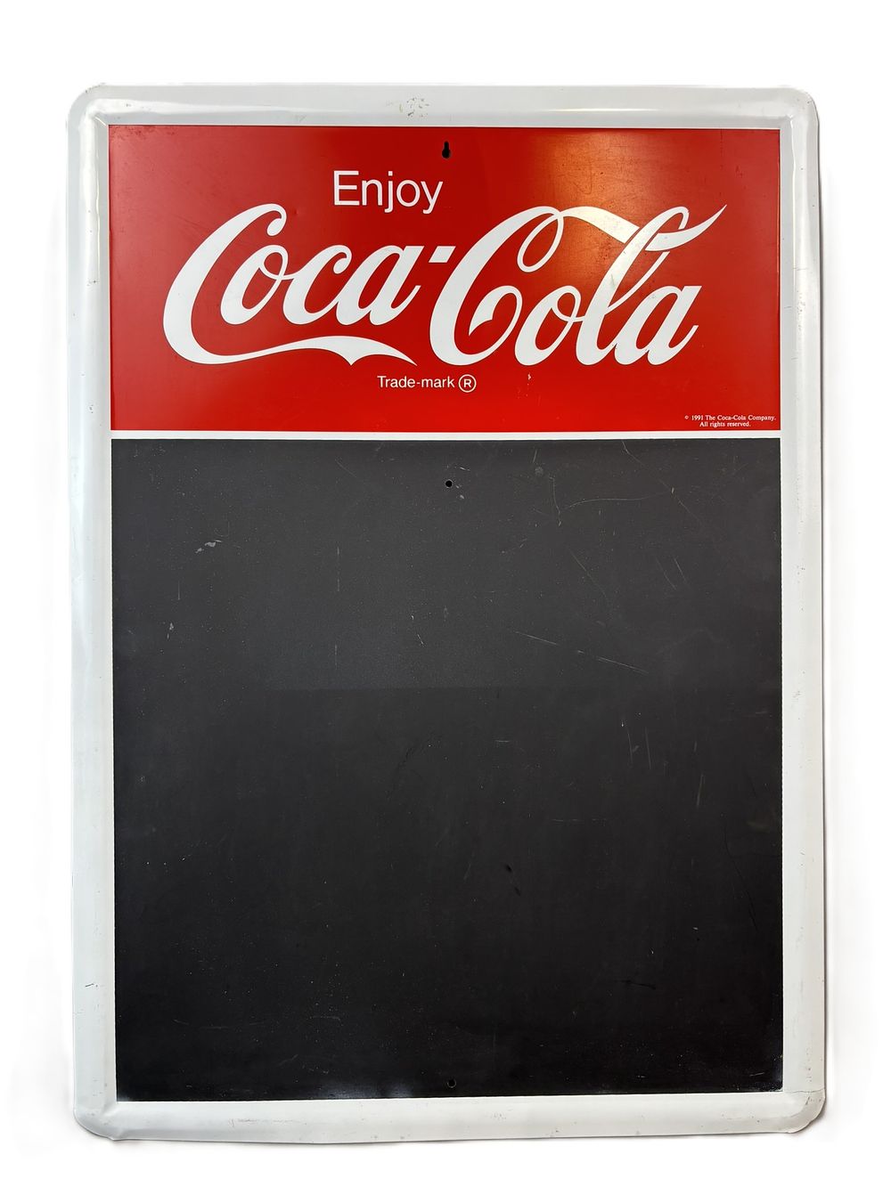 Lot 302: Enjoy Coca Cola Original Metal Chalkboard Menuboard Advertising Sign