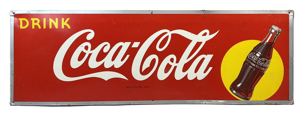 Lot 364: Drink Coca Cola SST Tin Metal Advertising Coke Sign