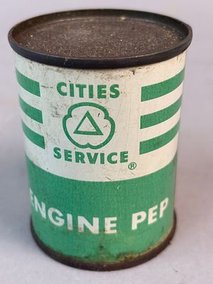 Cities Service 4oz Metal Engine Pep Full Can. See all photos for a better idea on condition. All 