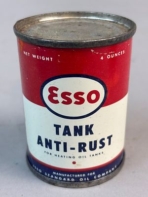 Esso Tank Anti-Rust 4oz Full Metal Gas & Oil Can. See all photos for a better idea on condition. 