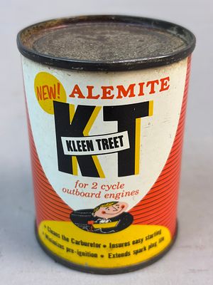 Alemite Kleen Treet 2 Cycle Outboard 4oz Full Metal Can. See all photos for a better idea on 