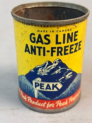 Peak Gas Line Anti Freeze 4oz Metal Advertising Can. See all photos for a better idea on 