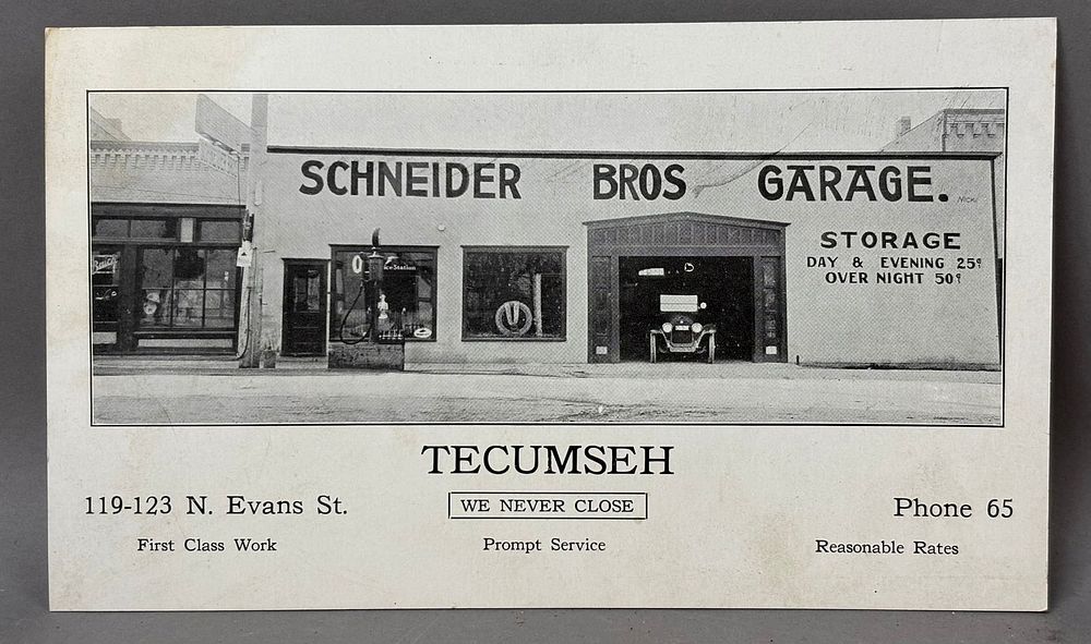 Lot 197: Tecumseh Michigan Schneider Bros Garage Goodyear Ink Blotter