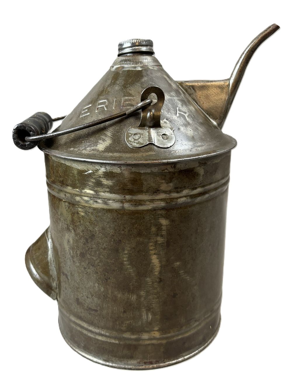 Lot 208: Erie Railroad RR Original Large Metal Oil Can Oiler