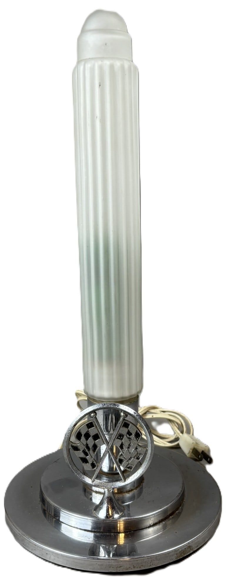 Lot 211: 1950s Chevrolet Corvette Original Glass Advertising Lamp