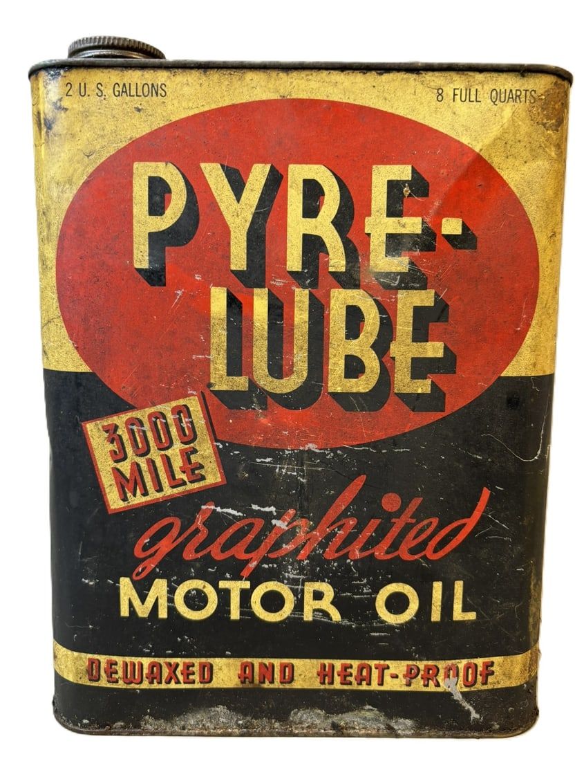 Lot 216B: Pyre-Lube Graphitied Motor Oil 3000 Mile 2 Gallon Can FULL