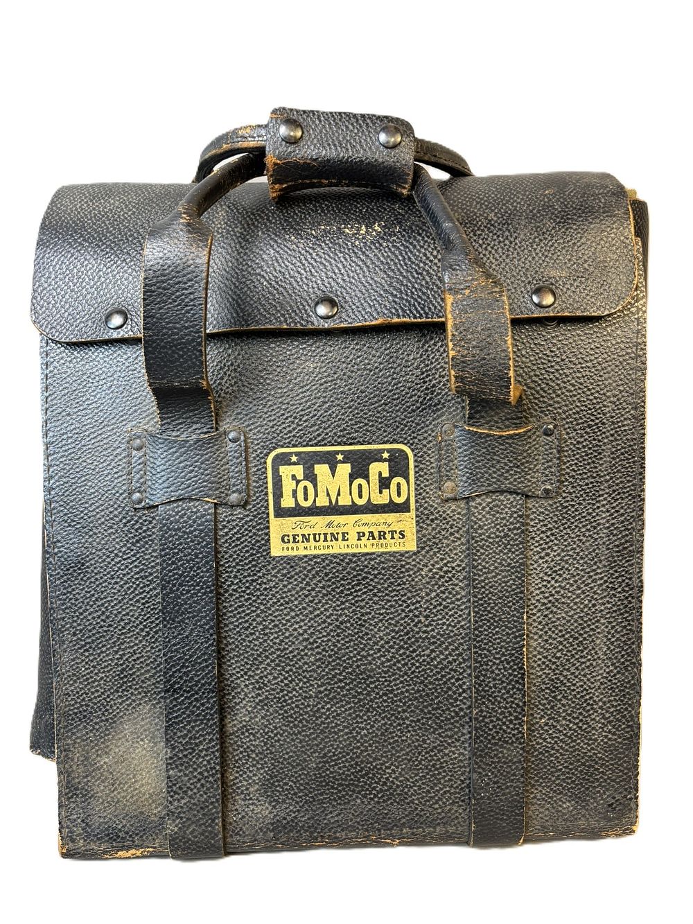 Lot 217B: Fomoco Genuine Parts Original Nuts, Bolts, Washers Leather Bound Salesman Sample Kit