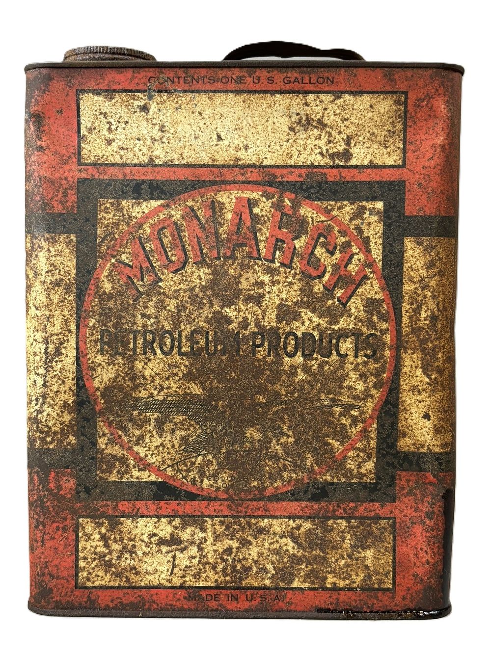 Lot 220: Monarch Petroleum Products Slim 1 Gallon Motor Oil Can Ca. 1920s