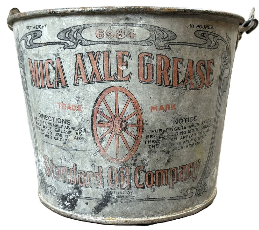 Lot 227: Mica Axle Grease Standard Oil Co Original 1920s 10LB Metal Bucket