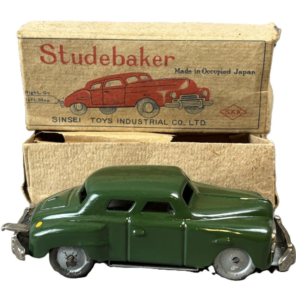 Lot 230: Sinsei Toys Industrial Co Studebaker 50s Tin Lito Car w/ Orig Box