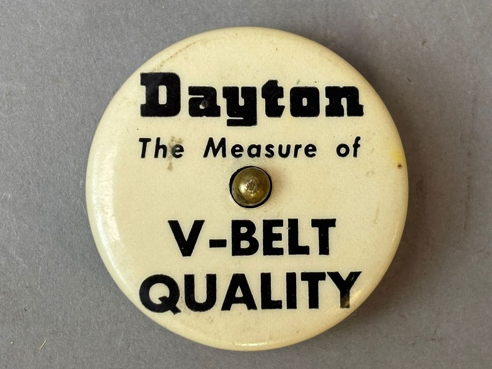Lot 255B: Dayton V-Belt Quality Original Celluloid 30s-40s Tape Measure