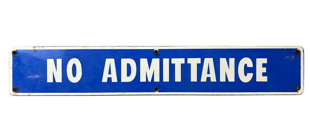 Lot 260: No Admittance Original SSP Porcelain 2' Advertising Sign