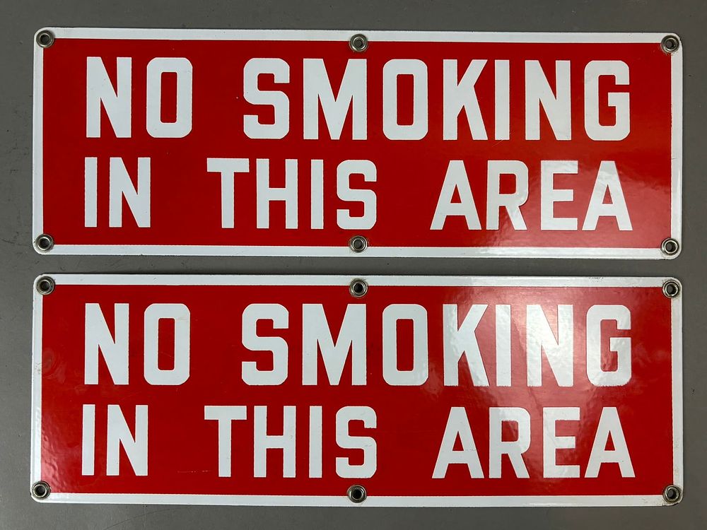Lot 261: Pair No Smoking In This Area Gas Station Service Signs