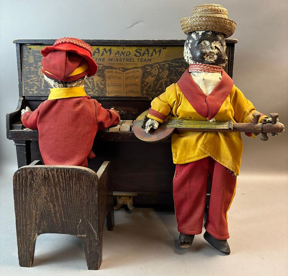 Lot 308: Ham & Sam The Minstrel Team 1920s Animatronic Store Display