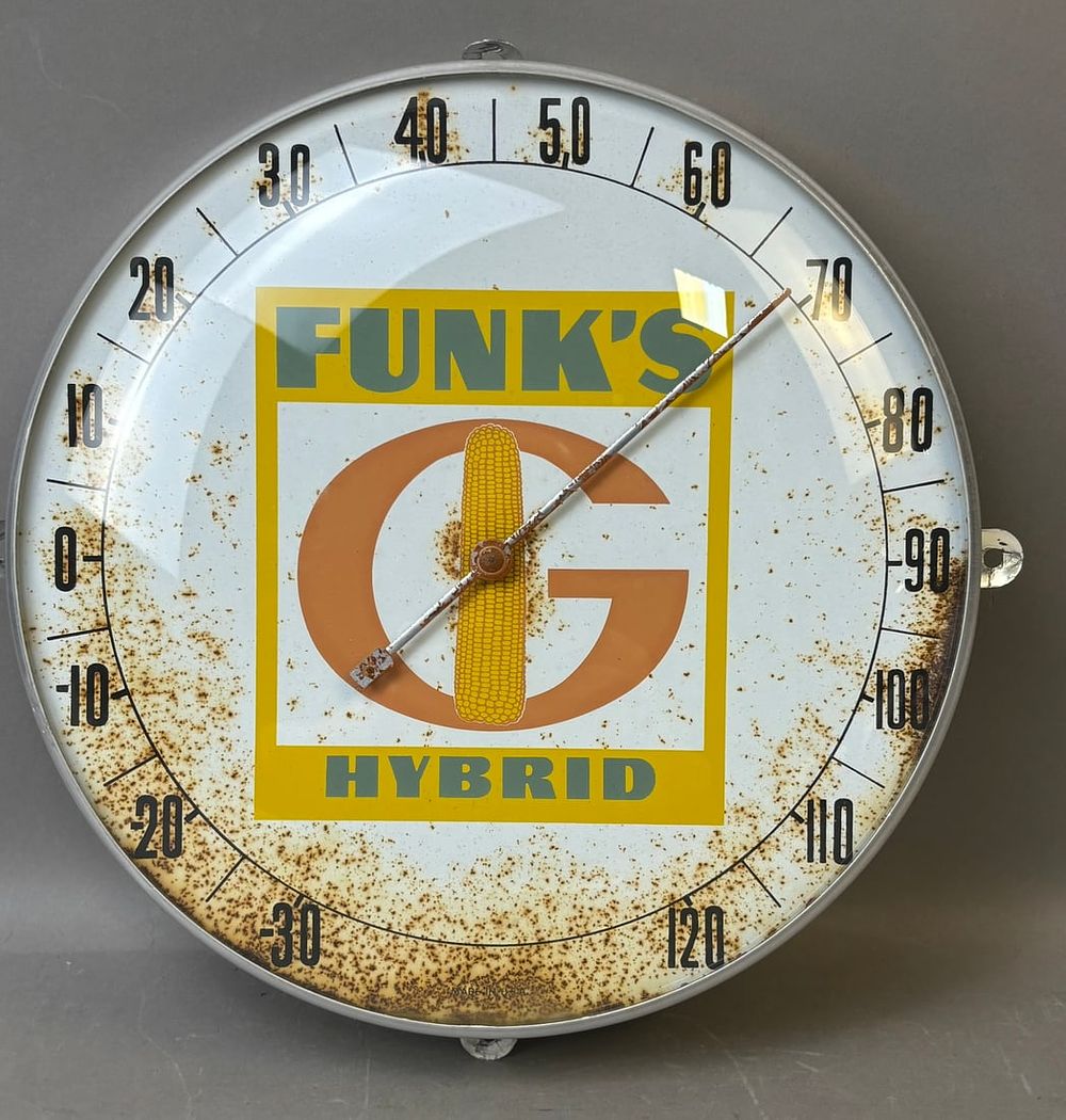 Lot 309B: Funk's G Hybrid 12" Glass Face Thermometer - Works